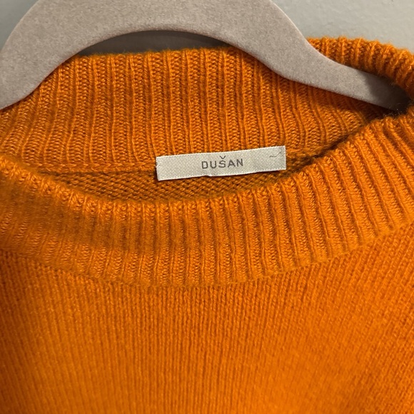 Vibrant Orange Women's Turtleneck Sweater - Picture 2 of 3